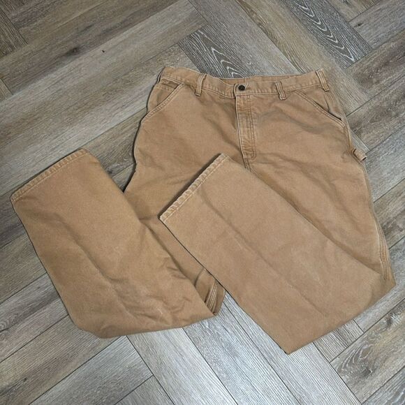 Carhartt LOOSE FIT WASHED DUCK FLANNEL-LINED UTILITY WORK PANT - Picture 4 of 8